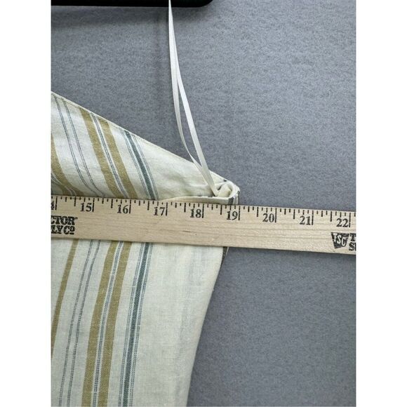 Happy X Nature Womens Cream Striped Linen Cutout Tide Halter Maxi Dress Size 4 - Picture 10 of 12